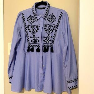 Broderie long sleeve shirt